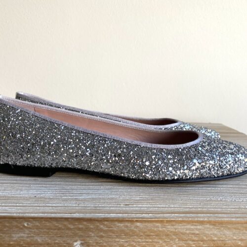 Glitzer Ballerinas silber