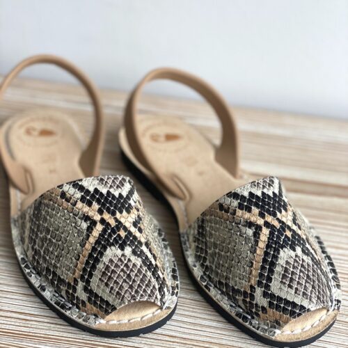 Avarca Sandale “Lauren” snake beige (softe Sohle)